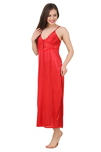 Image of Fasense Women's Satin Maxi Casual Regular Nightgown