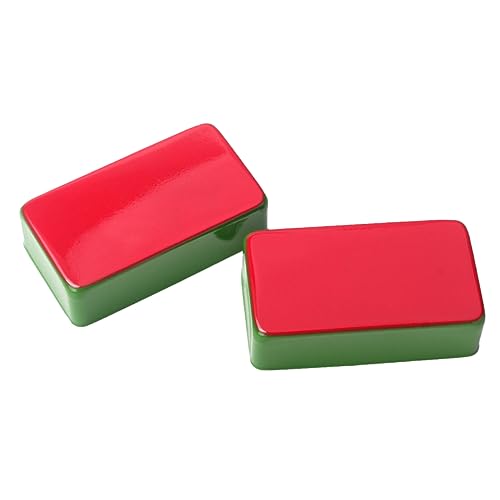 TOPPERFUN 2パック シングルコイルピックアップ 完全密閉型メタル エレキギター用 レッドトップ&グリーンボトムピックアップ 真鍮