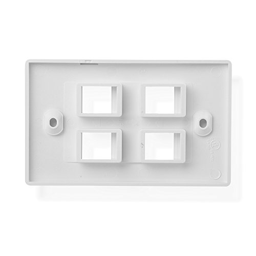 Cable Matters Ul Listed 10-Pack 4 Port Keystone Wall Plate (Cat6, Cat5E Ethernet Wall Plate) In White #TOP3