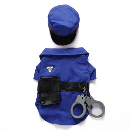 Halloween Dog Pet Police Costume Dog Police Costume Dog Cosplay Outfit Breathable Funny Puppy Costume for Teddy for Christmas Halloween Holiday Decorations Clothes (L)