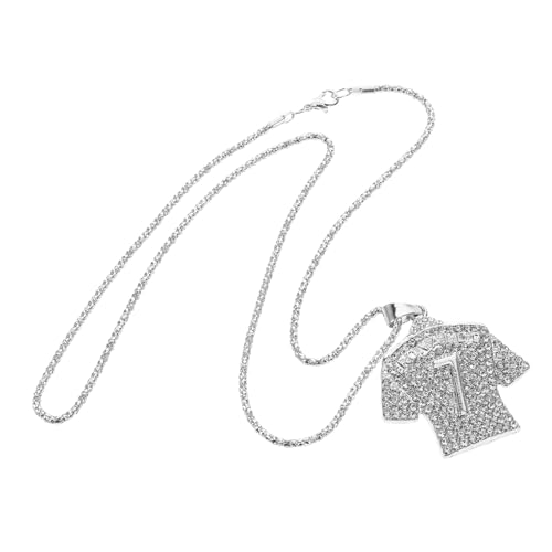 Collier football numéro 7 en tissu avec pendentif or pour fan