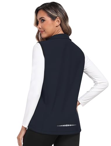 MoFiz Softshellweste Damen Weste Outdoor Fleece Laufweste Wasserdichte Trekking Wander Sports Ärmellose Jacke Blau M