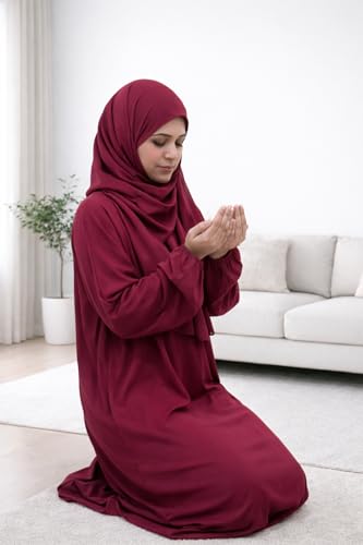 Prayer Dress for Women – Rayon Cotton, Easy to Wear, Perfect size and best for Gift (Maroon)