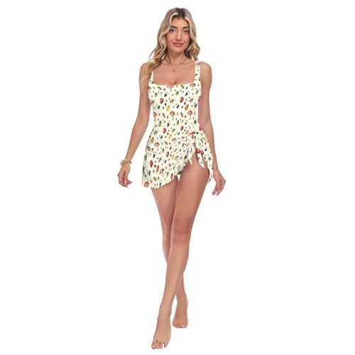 Jupe détachable une pièce vintage champignon push up pour vos vacances d'été chic