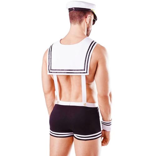 Sexy Sailor Costume Valentines Day Gifts for Him Sexy Men's Exotic Apparel Male Stripper Costume Outfit Lingerie Cosplay Uniform Set Party Role Play Costumes Lingerie Birthday Halloween