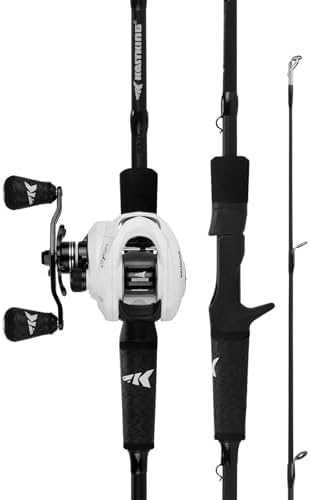 KastKing Crixus Fishing Rod and Reel Combo, High Performance Spinning & Baitcaster Combo, IM6 Graphite 2Pc Blanks, Zirconium Oxide Rings, SuperPolymer Handle, Lightweight Reel with Aluminum Spool