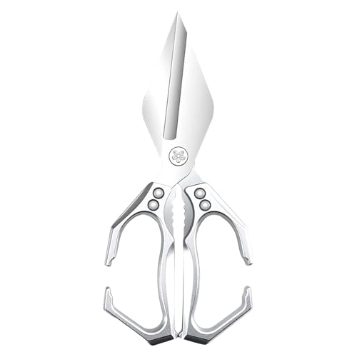 Tijeras de cocina para alimentos | Tijeras de cocina multifunción para aves de corral y alimentos - Mango ergonómico robusto para restaurante Cantina Camping Picnic
