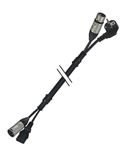 Audibax XLR-Kabel, männlich auf XLR weiblich, 20 m, mit Netzstecker 220 V