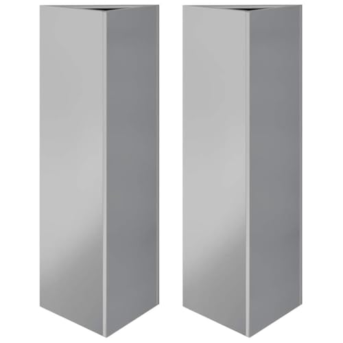 Roanoer Juego de 2 maceteros triangulares de 30 x 26 x 75 cm, acero galvanizado, para jardín, balcón, terraza, macetero estable para flores, hierbas, verduras, jardineras con suelo