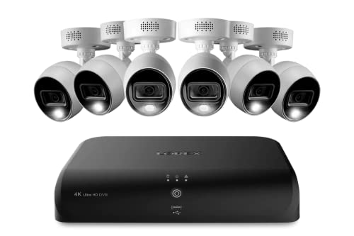 Lorex 4K Security Camera System, Ultra HD Indoor/Outdoor Bullet Cameras with Motion Detection, Color Night Vision & Smart Home Compatibility, 2TB 8 Channel Wired DVR, 6 Cameras Lorex 4K Security Camera System, Ultra HD Indoor/Outdoor Bullet Cameras with Motion Detection, Color Night Vision & Smart Home Compatibility, 2TB 8 Channel Wired DVR, 6 Cameras
