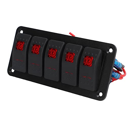 Painel de interruptor 5 entradas LED à prova d'água interruptor basculante com adesivo para barco R