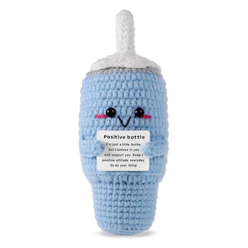 Muñeca tejida positiva de 15 cm con tarjeta inspiradora miniatura 1