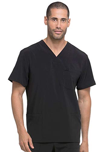 Dickies EDS Essentials Men Scrubs Top V-Neck DK645, S, Black