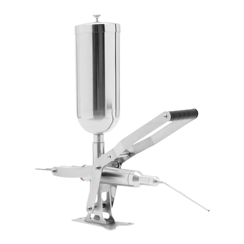 DYNAMI 5L/5.3qt Spanish Doughnuts Filler, 304 Stainless Steel Manual Churro Maker,Countertop Chocolate Jam Cream Filling Machine with with 4 Filling Pipes, for Commerial or Home Use