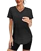 XIEERDUO Womens Workout Tops Short Sleeve Shirts Sun Protection UPF 50+ Quick Dry Outfits for Hiking Running V Neck S-3XL #1
