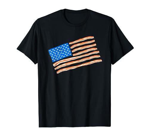 USA Bacon Flag | Cute US Dried Pigs Funny 4th Of July Gift Women Kids Men T-Shirt