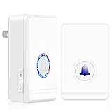 Greencycle Wireless Doorbells for Home, Wireless Doorbell, Plug and Play, 48 Ringtones, 5 Levels Volume, 7 Levels Night Light, 100FT-1300 FT, IP66 Waterproof, for Home, Office(1 Button +1 Receiver)