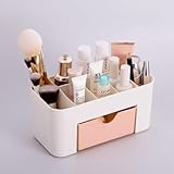 Organizador de Maquiagem e Porta Cosméticos de mesa Escritório Porta Treco Caneta Multiuso Gaveta (Rosa)