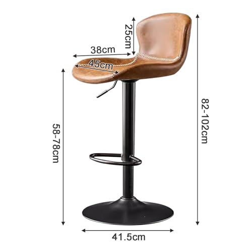 Tabourets de bar réglables hauteur 360 degrés style vintage