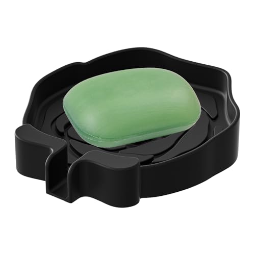 Porta Sapone | Supporto Spugna in Silicone | Saponiera Decorativa a Rosa con Scolapiatti Per Cucina Bagno Esterno e Viaggi