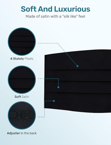 S.H. Churchill & Co. Men's Formal Satin Bowtie and Cummerbund Set