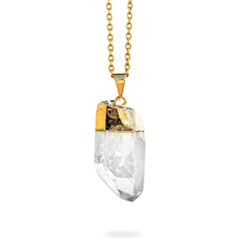 AYANA Clear Quartz Pendant Necklace for Women | The Most versatile, Multipurpose, Powerful Healing Stone | Crown Chakra | Aries Birthstone | Handmade with Ethically Sourced Raw Natural Pure Gemstone Cover