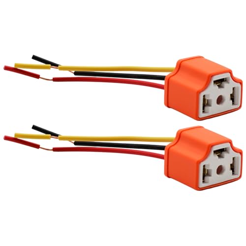 Conector H4 para Faros Coche, H4 HB2 9003 Enchufe del Faro del Arnés de Cableado, 3 Pin Enchufe del Arnés de Faro Alumbrado, 12V, Conector de Luz Antiniebla, 2 Unidades