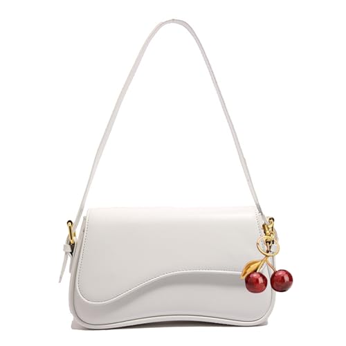 Image of Shoulder Bags for Women Y2K Purse Trendy Cherry Hobo Handbags Vegan Leather Clutch Saddle Bag with 2 Removable Strap