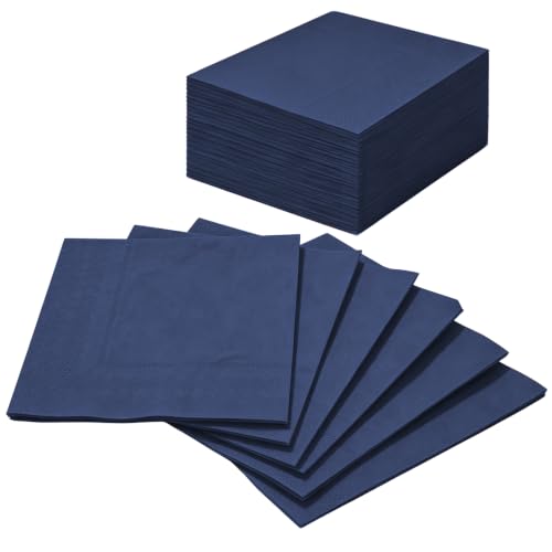 CC-SLZP 100 Pcs 2 Ply Disposable Paper Napkins, Soft Absorbent for Birthday, Wedding, Anniversary, Parties, Catering & Everyday Use(Blue)