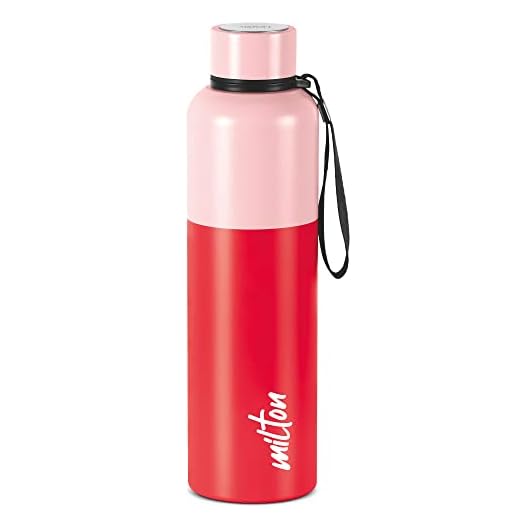 Milton Ancy 1000 Thermosteel Water Bottle, 1.05 Litre, Red | 24 Hours Hot and Cold | Easy to Carry | Rust Proof | Tea | Coffee | Office| Gym | Home | Kitchen | Hiking | Trekking | Travel Bottle