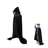 cape noire avec capuche homme Capuche ajustable :La cravate renforcée de la cape d'Halloween pour homme est suffisamment longue pour laisser de la place pour des accessoires. La grande capuche couvre presque tout le visage