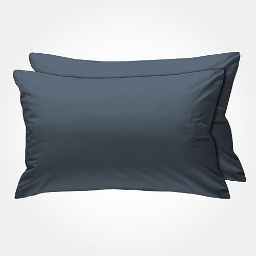Pizuna Luxurios Cotton Housewife Pillowcases 2 Pack White 48x74cm, 1000 Thread Count Long Staple Combed Cotton Thick Pillow Cover, Soft Sateen Housewife Pillow Cases (Cooling Pillowcase)