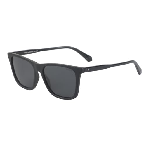Image of Fueel Polarized Square Sunglasses for Men & Women | UV Protected Retro Half Frame Sunglasses | Lightweight Stylish Black Frame