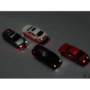 3 Stück Modellauto beleuchtet LED zu Spur H0