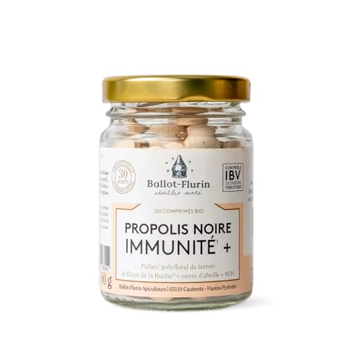 Ballot-Flurin - Comprimés Propolis Noire Immunité BIO - Fabriqué en France - Pot en verre - 120 comprimés