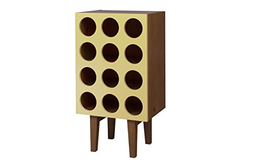 Memomad Charme Botellero, Madera, Marrón y Amarillo, 30 x 40 x 74 cm