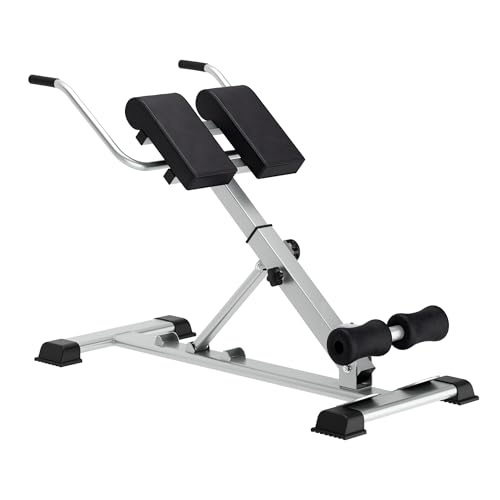 sogesfurniture Hyperextension Bauch- und Rückentrainer, 7-Fach höhenverstellbar, klappbar, Römische Bank, Multifunktionales Trainingsgerät, Rückenstrecker für Zuhause, Fitness, bis 100kg (Silber) sogesfurniture Hyperextension Bauch- und Rückentrainer, 7-Fach höhenverstellbar, klappbar, Römische Bank, Multifunktionales Trainingsgerät, Rückenstrecker für Zuhause, Fitness, bis 100kg (Silber)