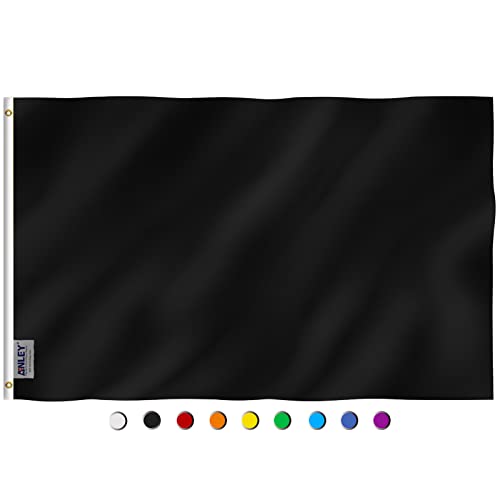 Anley Fly Breeze Bandera Negra sólida de 3x5 pies - Color Vivo y Resistente a la decoloración UV -...