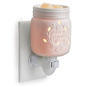 Candle Warmers Etc Pluggable Fragrance Warmer Decorative Plug in for Warming Scented Candle Wax Melts and Tarts or Fragrance Oils Mason Jar White Porcelain