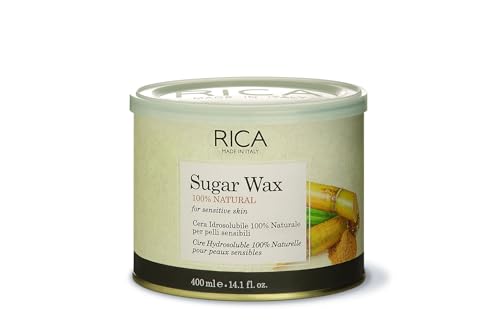 RICA | Sugar Wax 400 ml 100% Naturale per Pelli Sensibili | Cera Idrosolubile a Base di Zucchero | Epilazione Professionale per Viso, Ascelle e Zona Bikini | Senza Colofonia | Made in Italy