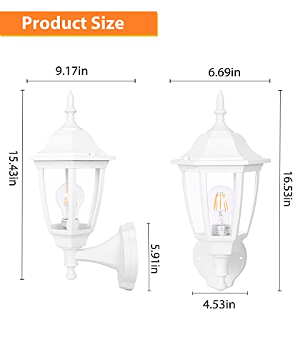 FUDESY-Outdoor-Wall-Lantern-Exterior-Waterproof-Wall-Sconce-Light-Fixture-White-Front-Porch-Light-Wall-Mount-for-Garage-Patio-Yard-FDS2542EW-Bulb-Included 31 GksrQ72L