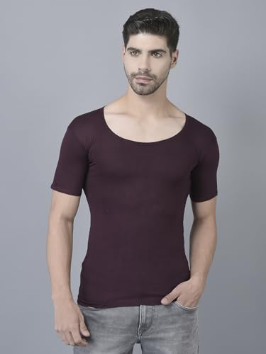 Image of Dollar Lehar Men Combed Cotton Round Neck with Sleeve Vest -Colour May Vary