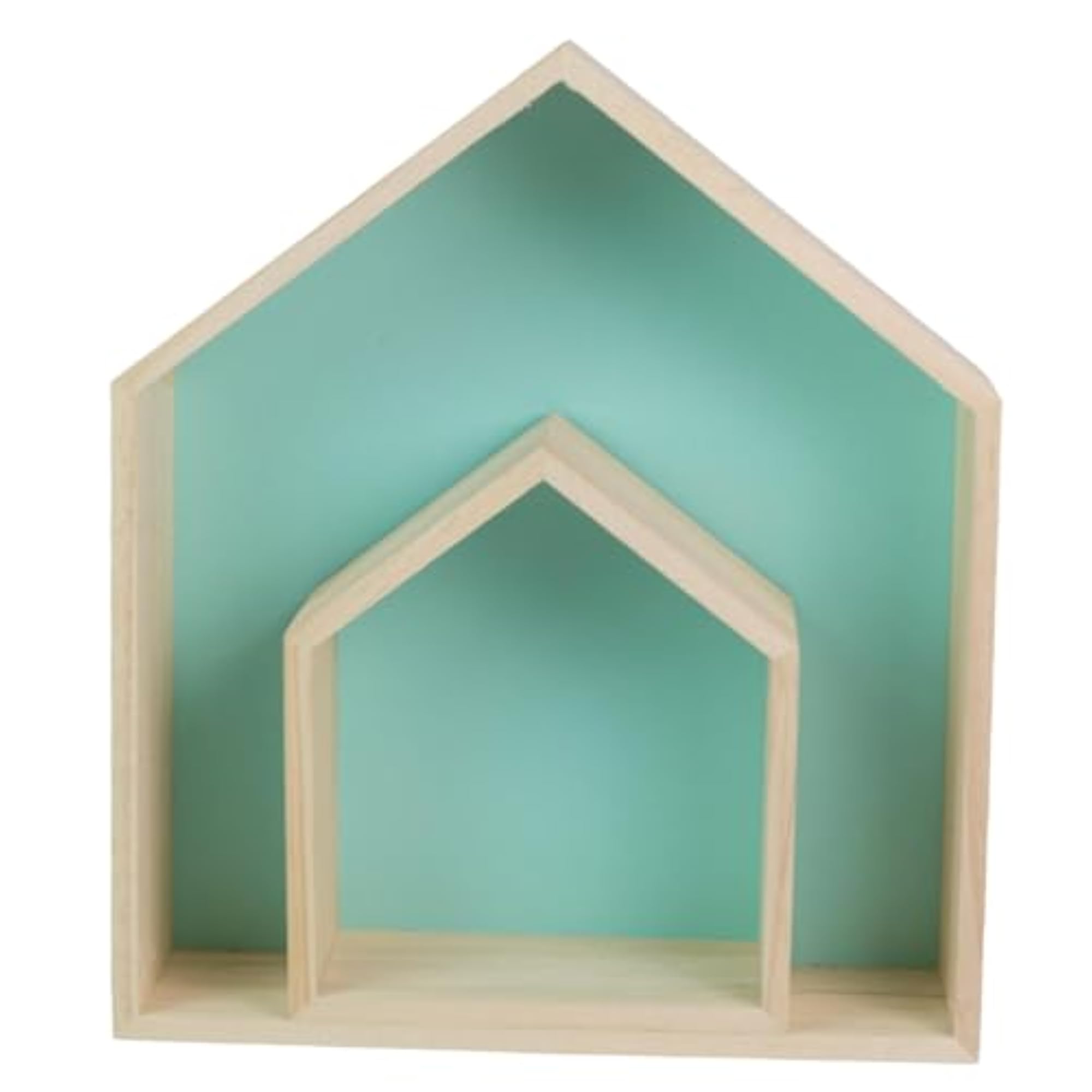 2 Pieces House Shaped Wall Storage Shelves for Playroom Decoration