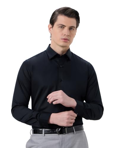 Image of Symbol Premium Men's Slim Fit Satin Formal /Dress Shirt | 100% Cotton | Soft & Lustrous Finish | Available in Plus Sizes