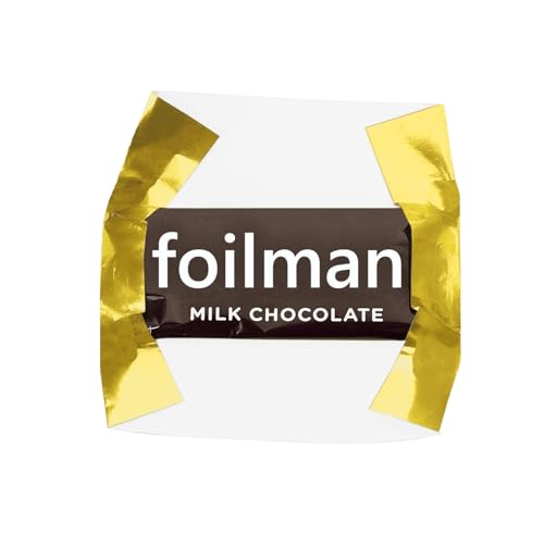Foil Wrapper - Pack of 100 Candy Bar Wrappers with Thick Paper Backing - Folds and Wraps Well - Best for Wrapping 1.55Oz Candies/Chocolate Bars/Gifts - Size 6' X 7.5' (Gold)
