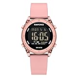 NAVIFORCE Digital Sport Waterproof Watches with Stopwatch, Alarm, 12/24 Hours, Hourly Time Signal and Snooze Function, Silicone Strap Wristwatch for Women