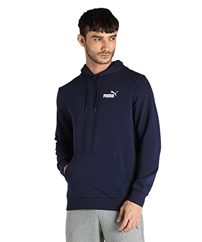 PUMA Men's Essentials Small Logo Hoodie MPeacoat Blue, blue, M