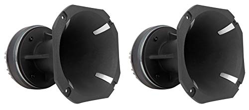 Rockville HT120 2-in 360-Watt Aluminum Horn Titanium Compression Tweeters, 120-Watt RMS, 8-Ohm, 105dB Sensitivity, Ferro Fluid Cooling, Pro Audio Live Sound Stage Drivers, 2-Piece