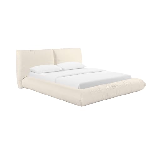 Tov Furniture Romp Cream 100% Recycled Linen King Bed