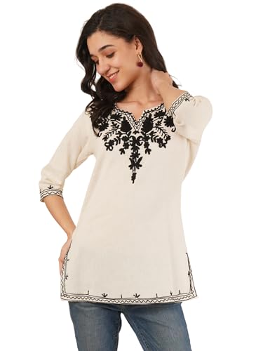 Image of Women's Pure Cotton Embroidered Short Kurtis